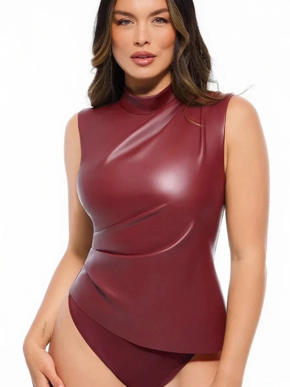 Popilush Sculpting 3-in-1 Faux Leather Bodysuit